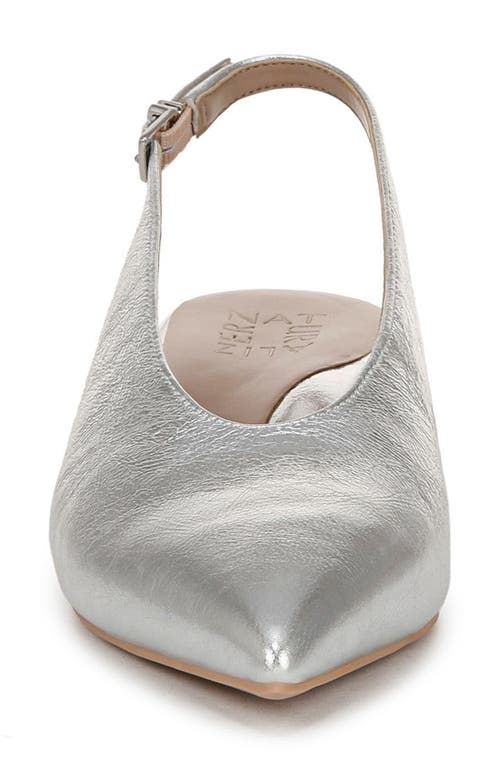 Naturalizer Nicolette Slingback Pointed Toe Kitten Heel Pump In Silver