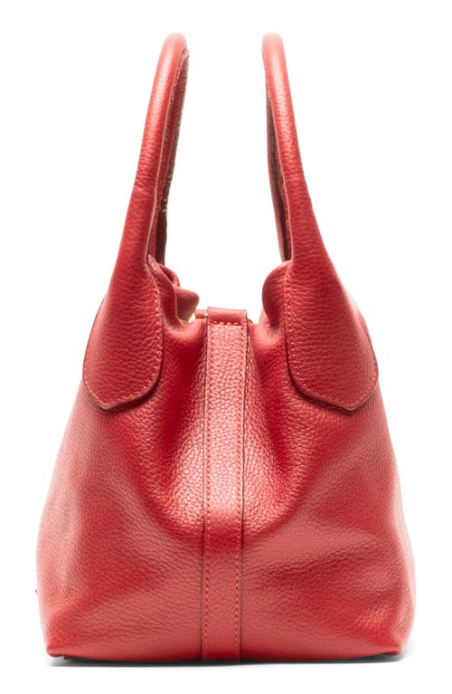 Frances Valentine Mini Sweet Pea Tumbled Leather Handbag In Red