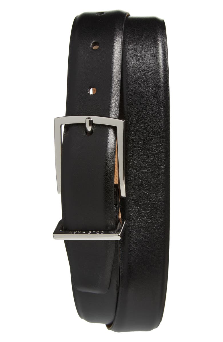 Cole Haan Leather Belt, Main, color, Black