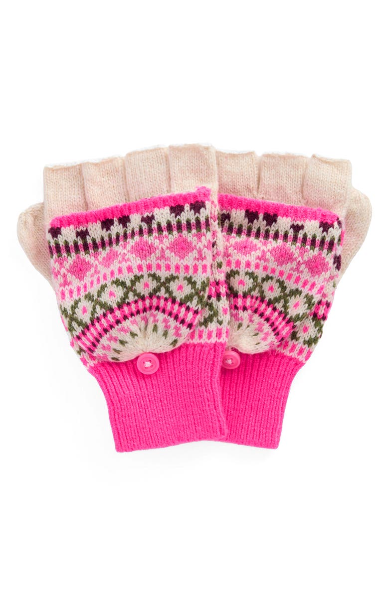 Mini Boden Kids' Fair Isle Flip Top Mittens, Main, color,