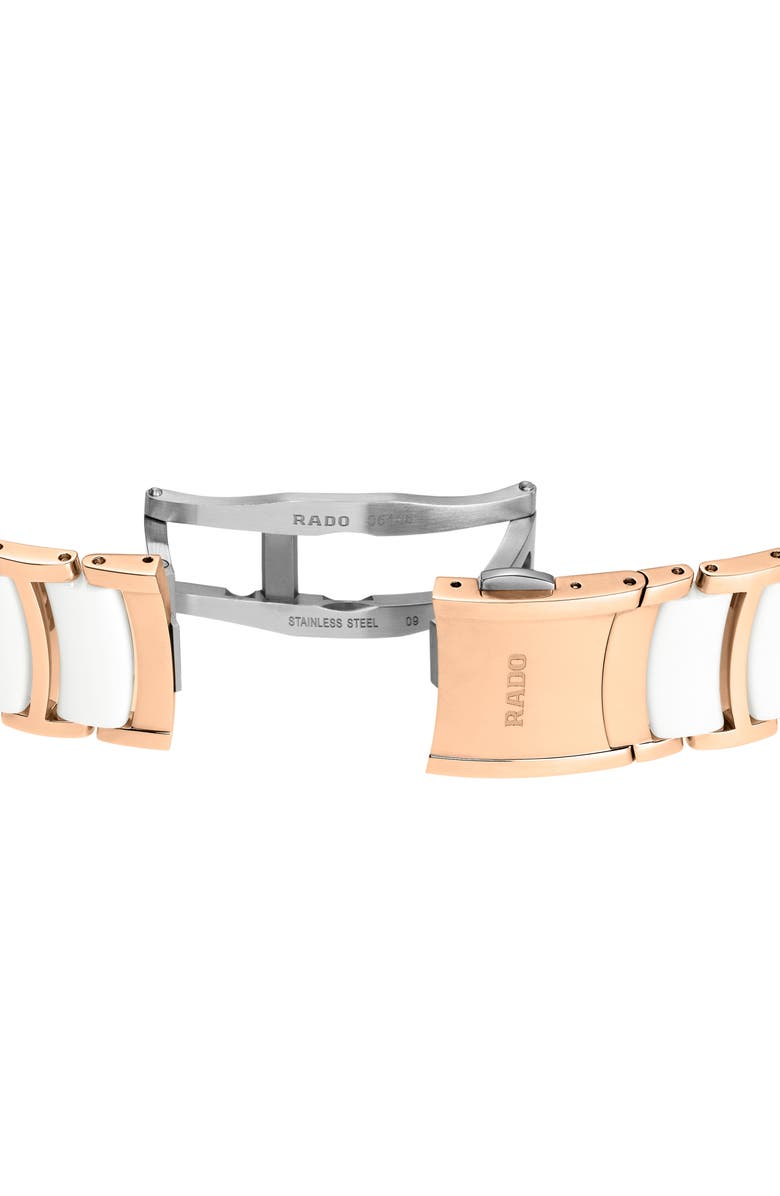 RADO Centrix Diamond Ceramic Bracelet Watch, 35mm, Alternate, color, White