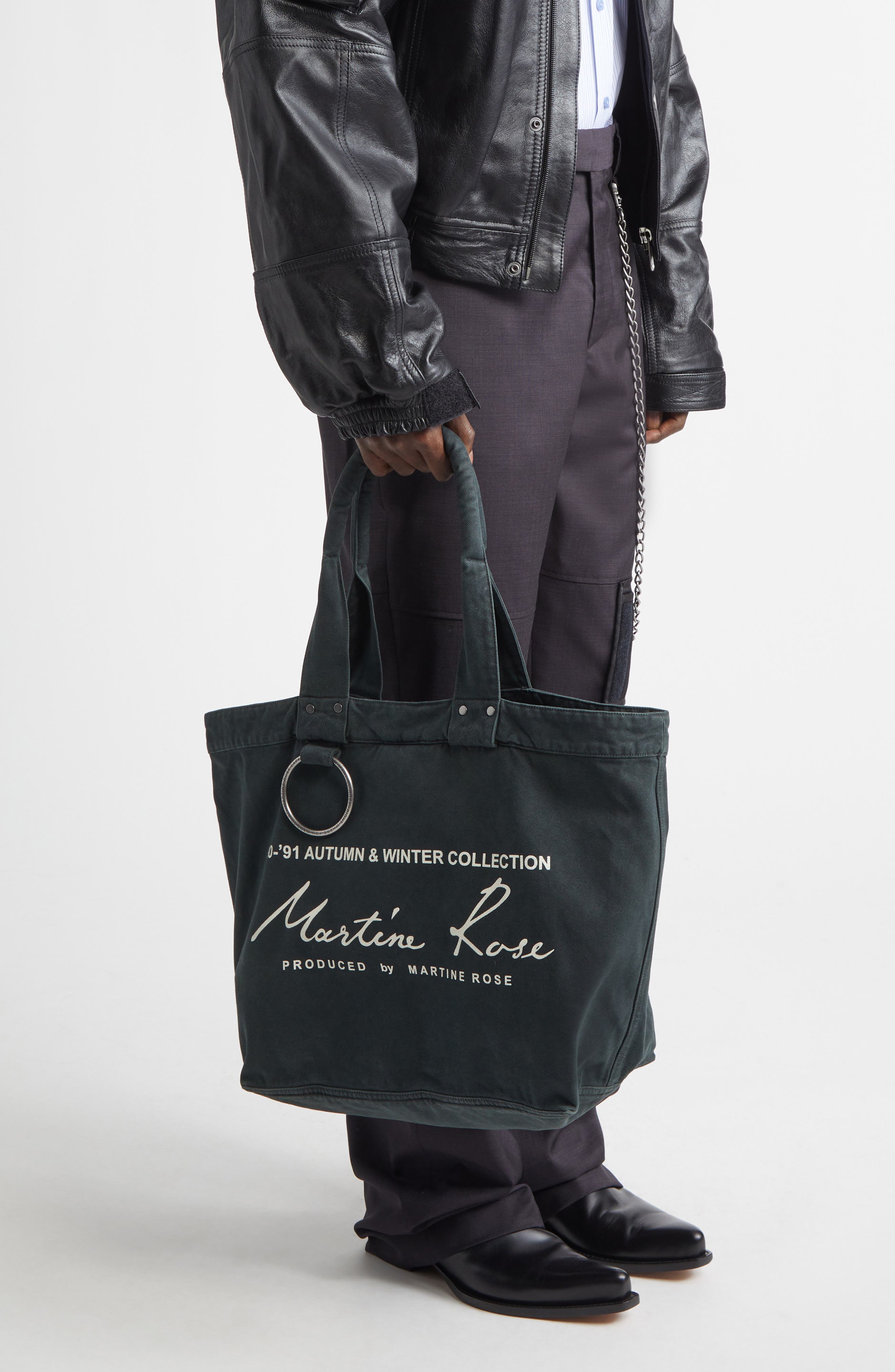 Martine Rose Bondage Canvas Tote, Alternate, color, Green