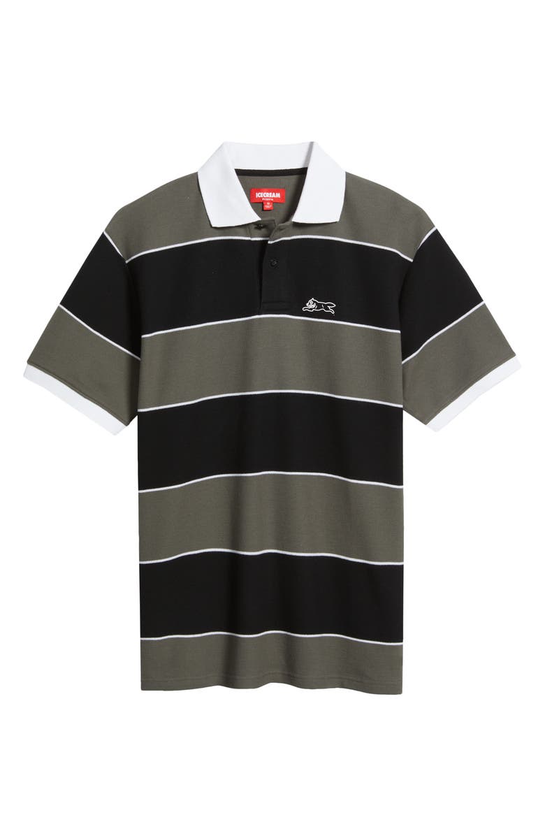 ICECREAM Candy Stripe Cotton Piquè Polo, Alternate, color, Black