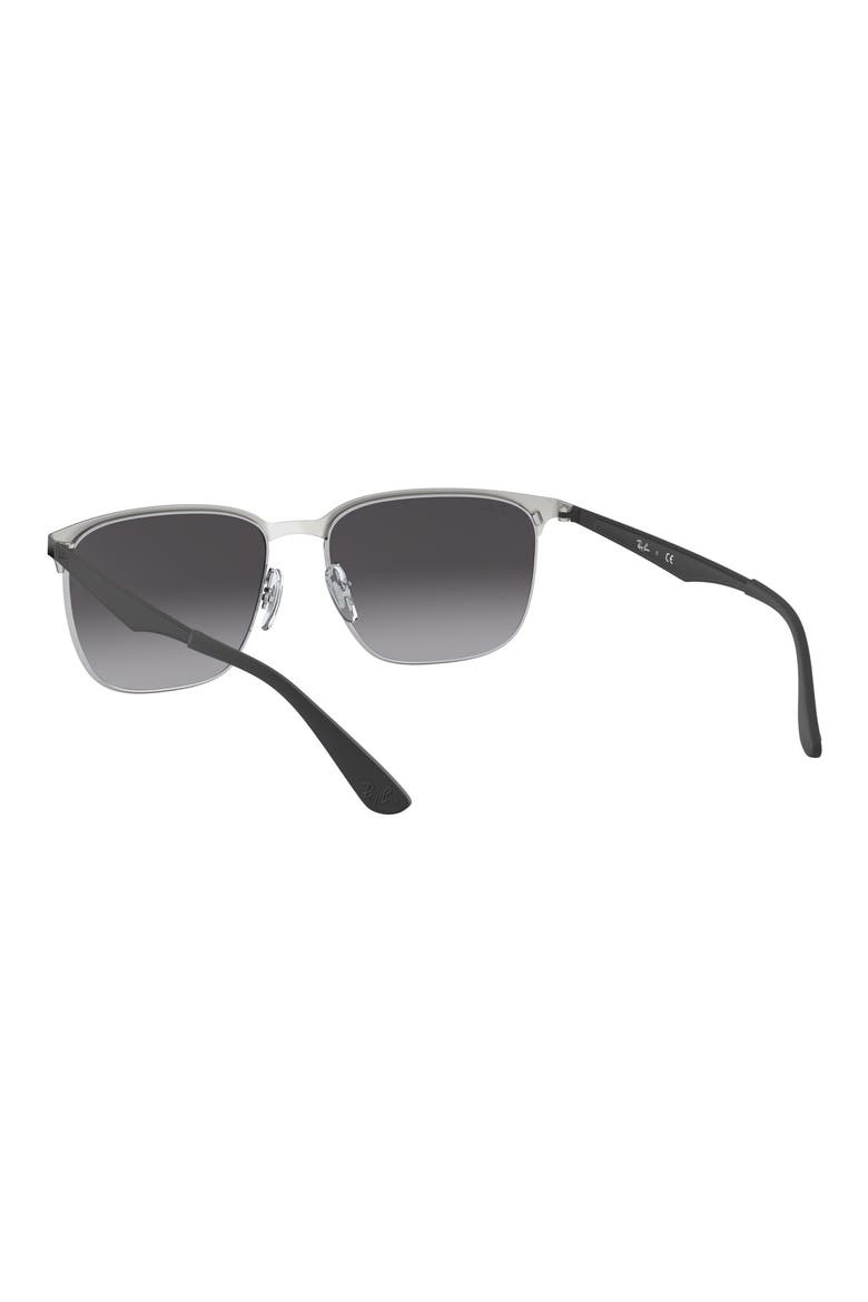 59mm Gradient Square Sunglasses, Alternate, color, BLACK SILVER