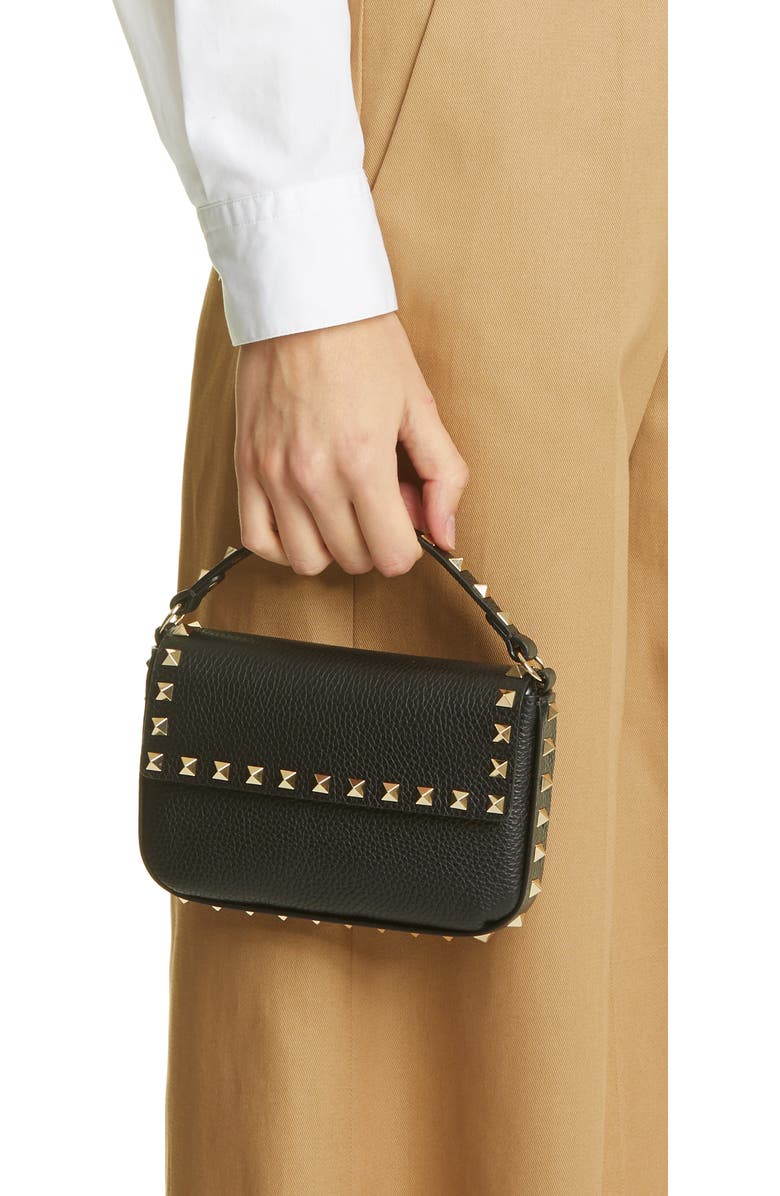 Valentino Garavani Rockstud Leather Shoulder Bag, Alternate, color,