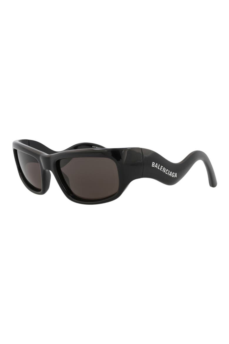 58mm Rectangular Sunglasses, Alternate, color, BLACK BLACK GREY