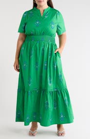 SUGARLIPS Halina Floral Smocked Waist Cotton Maxi Dress