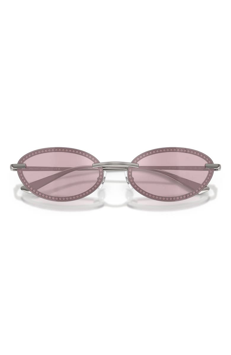 Jimmy Choo Zina 59mm Oval Sunglasses, Alternate, color, Gunmetal / Violet Mirror