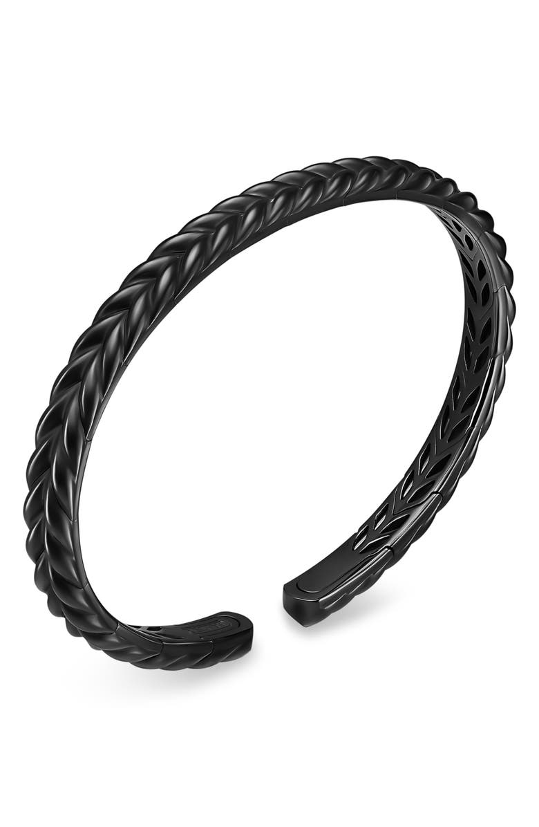 David Yurman Chevron Flex Bracelet in Black Titanium, Alternate, color, Black