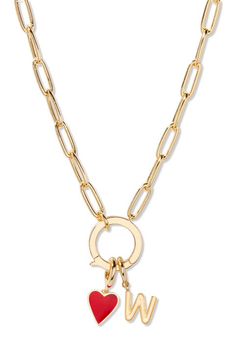 Cameron Initial Heart Charm Necklace