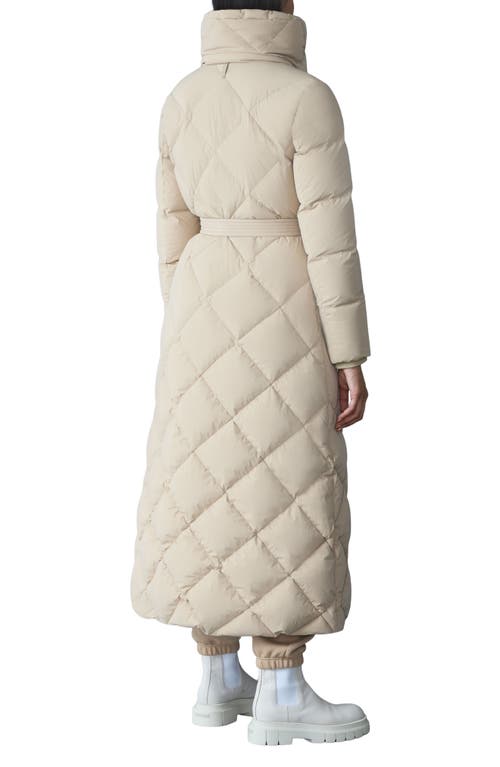 Mackage Laurella 2-in-1 Belted Quilted Down Long Coat In Brown
