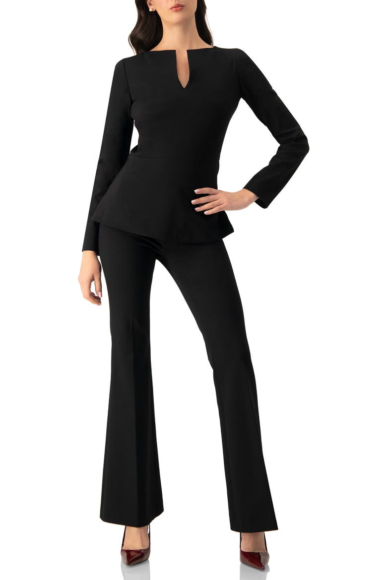 Straight Blouse with Back Zipper, Alternate, color, Black
