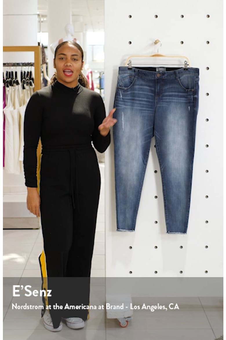 Luxe Touch Fray Hem Ankle Skinny Jeans (Nordstrom Exclusive) video