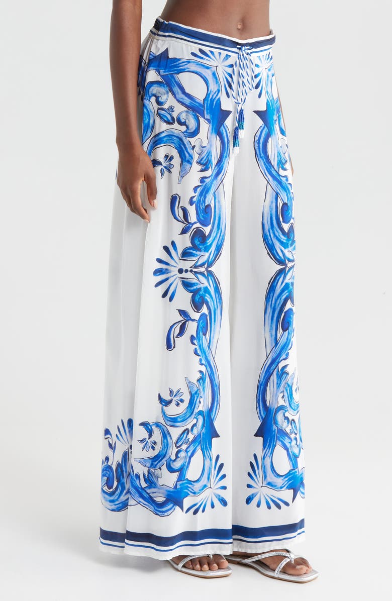 FARM Rio Garden Tiles Cover-Up Pants, Alternate, color,