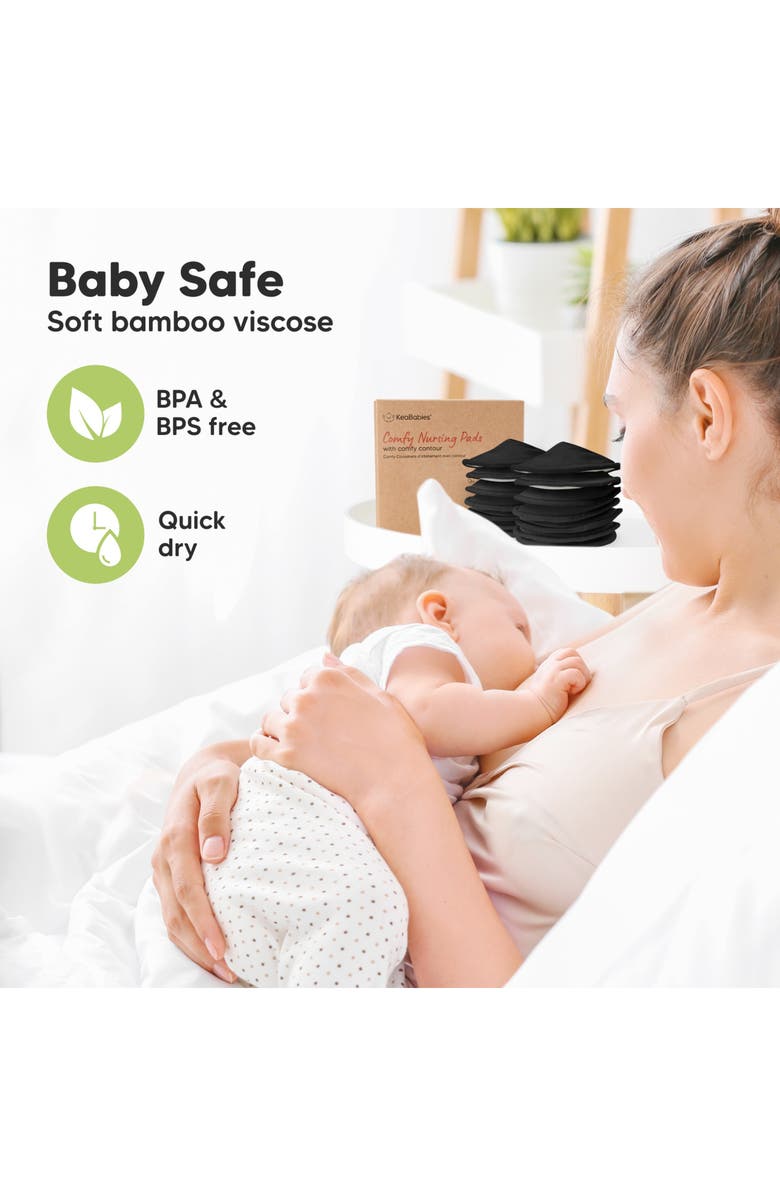 KeaBabies 14-Pack Comfy Nursing Pads, Alternate, color, Midnight Black