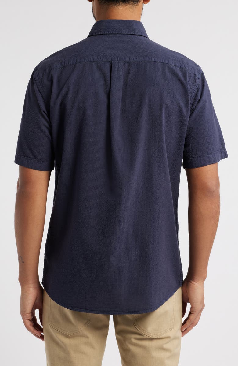 Peter Millar Seaward Short Sleeve Button-Up Shirt, Alternate, color, Navy