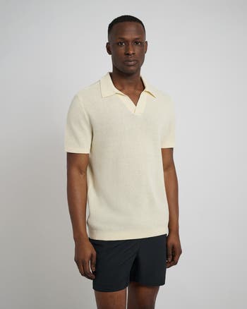 Onia Cotton Textured Johnny Collar Polo | Nordstrom