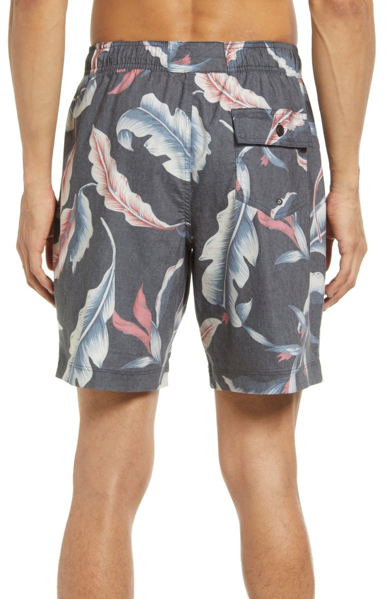 Rails Kian Leaf Print Swim Trunks, Alternate, color, 