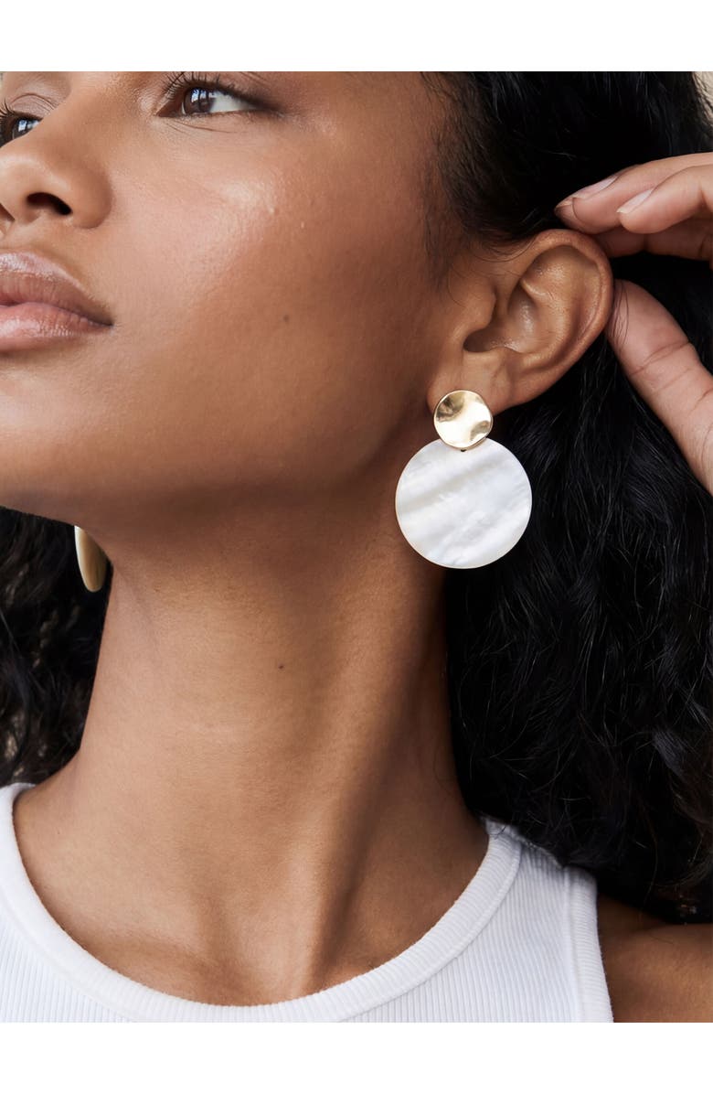 Ettika Mother-of-Pearl Drop Earrings, Alternate, color, Gold