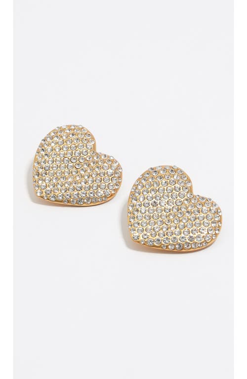 Bimba Y Lola Maxi Crystal Heart Earrings In Gold