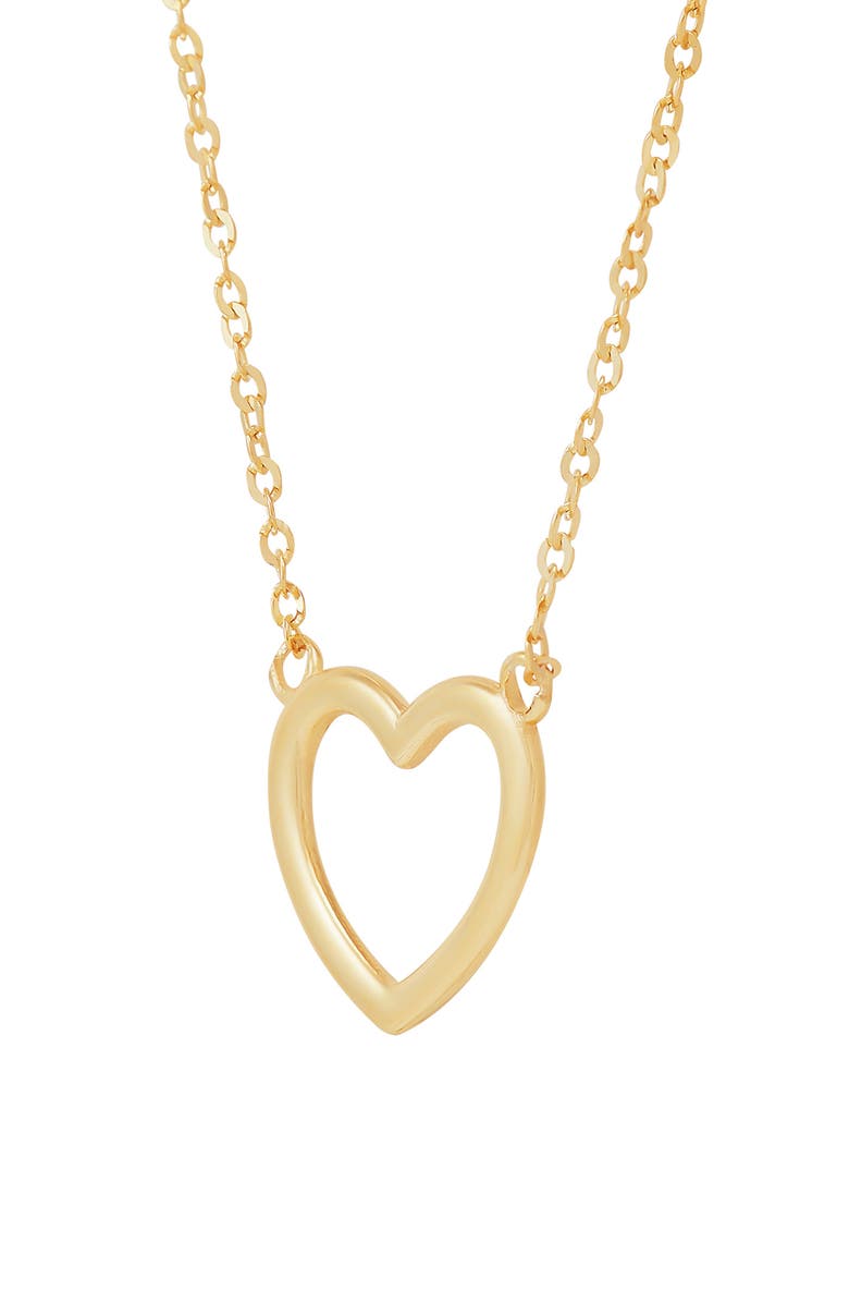 Frankie & Zoe Open Heart Pendant Necklace, Alternate, color, Yellow Gold