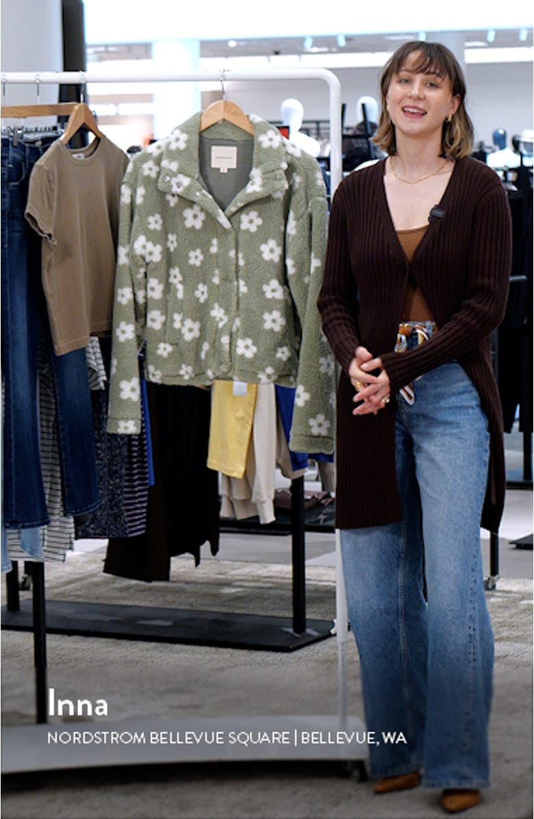 Floral Print High Pile Fleece Jacket, sales video thumbnail