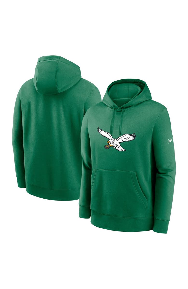 Nike Men's Nike Kelly Green Philadelphia Eagles Rewind Club Logo Pullover Hoodie, Alternate, color,