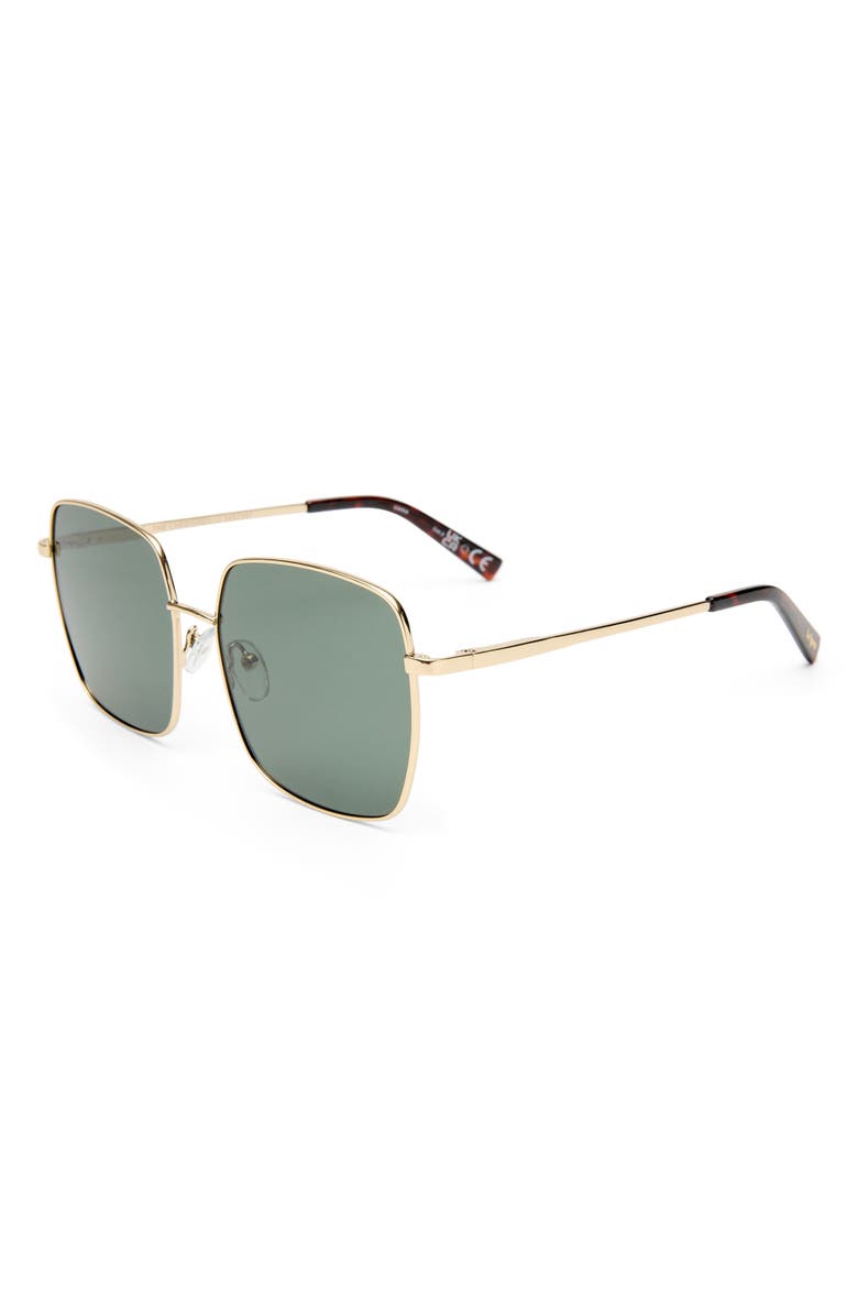 Le Specs The Cherished 58mm Polarized Square Sunglasses, Alternate, color, Gold