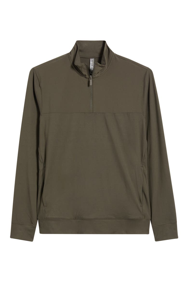 Live In Hybrid Quarter Zip Pullover, Alternate, color, OLIVE TUSCAN