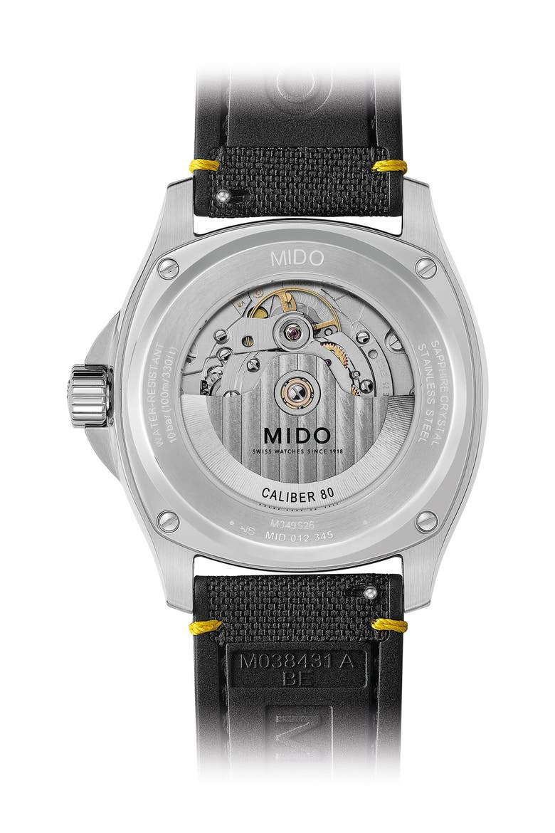 Multifort TV Big Date Automatic Webbing Strap Watch, 39.2mm x 40mm, Alternate, color, GREY