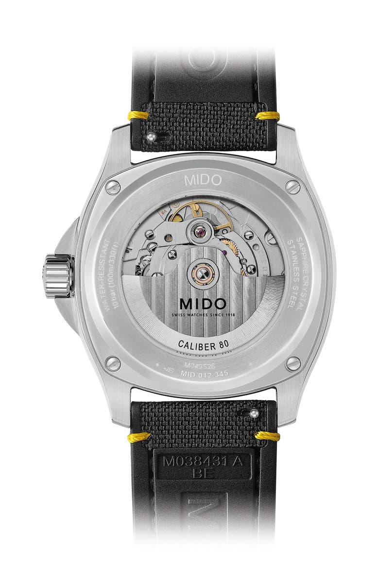 MIDO Multifort TV Big Date Automatic Webbing Strap Watch, 39.2mm x 40mm, Alternate, color, Grey