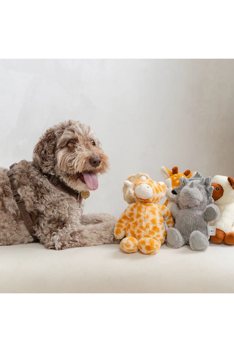 Stegosaurus Squeak & Crinkle Plush Dog Toy, Alternate, color, Gray