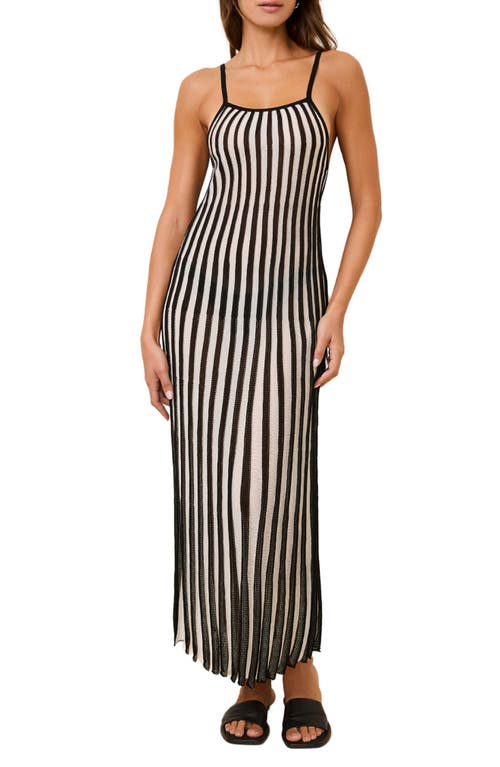 Solid & Striped Kaylee Stripe Cover-up Maxi Dress In Noir Brule Stripe