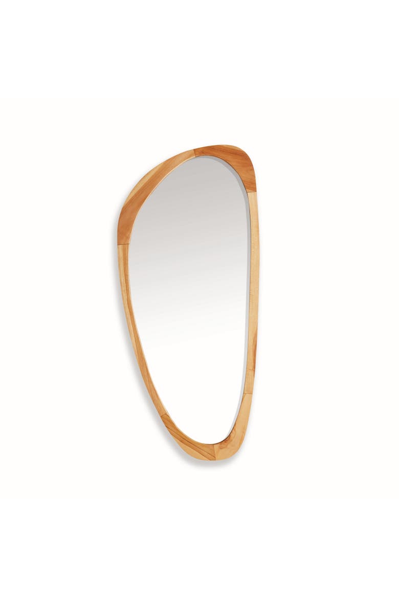 Flynn Mirror Small - Natural Teak Wood Frame, Main, color, Brown