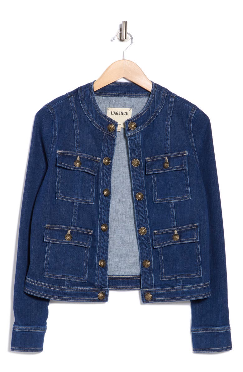 L'AGENCE Yari Denim Jacket, Alternate, color, Bishop