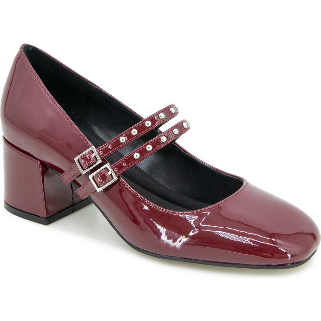 Reaction Kenneth Cole Leeann Studded Mary Jane Pump In Red