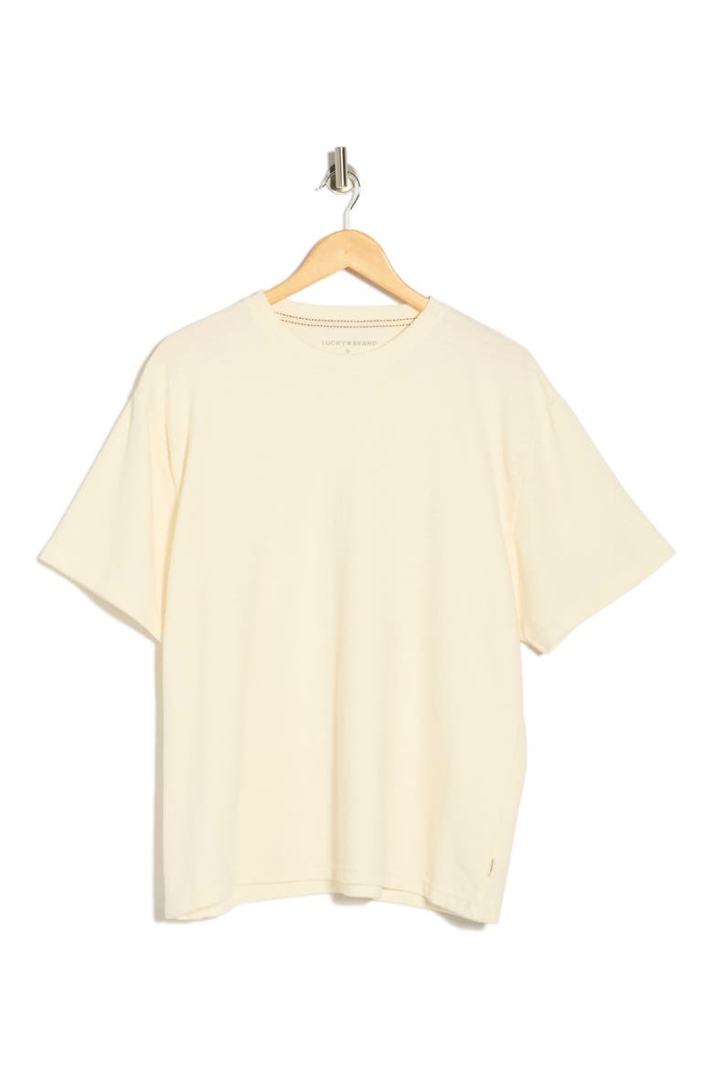 Textured Boxy Knit T-Shirt, Alternate, color, EGRET