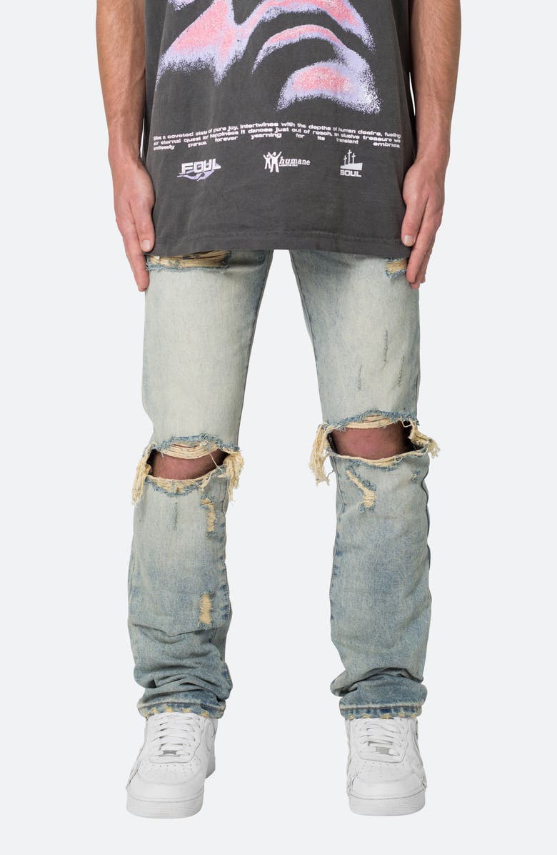 mnml D544 Ripped Straight Leg Jeans, Main, color, 