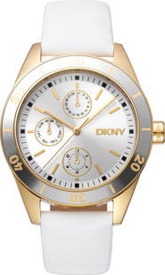 DKNY Three Hand Quartz Leather Strap Bracelet, 34mm