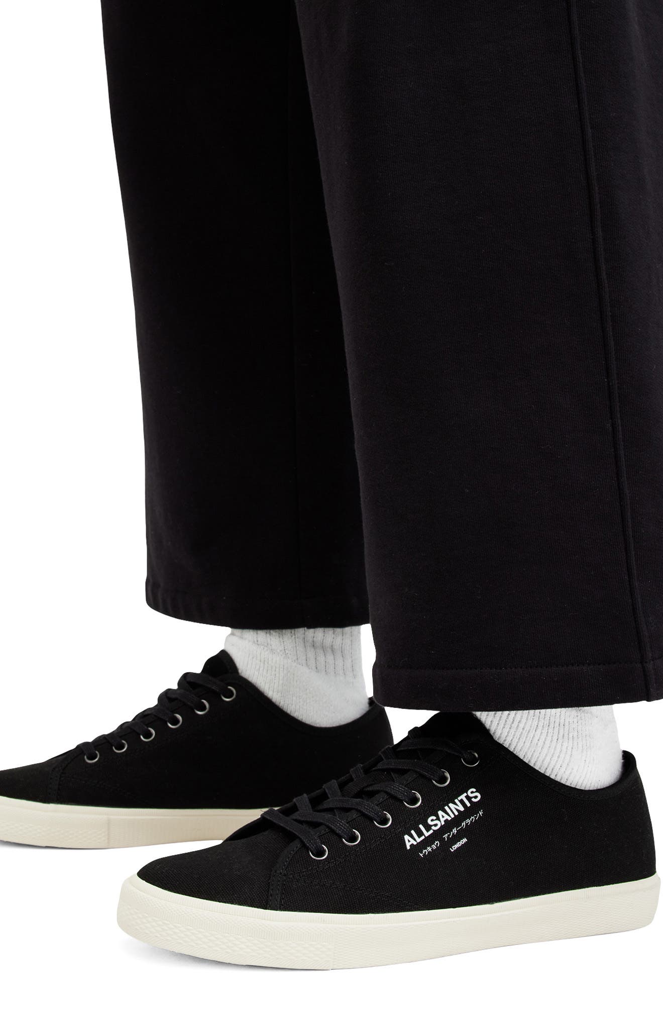 AllSaints Underground Low Top Sneaker, Alternate, color, Off White/ Black