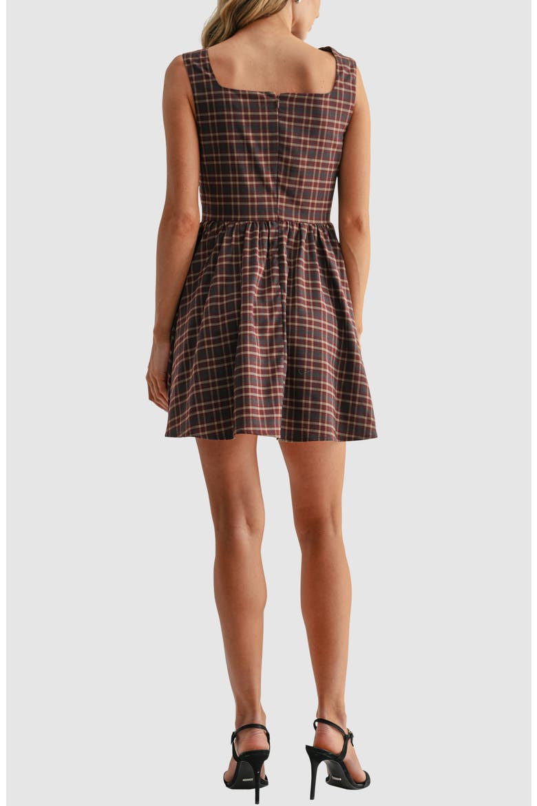 Plaid Cowl Neck Minidress, Alternate, color, BROWN PLAID