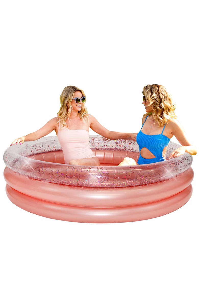 POOLCANDY Glitter Sunning Inflatable Pool, Alternate, color, Rose Gold