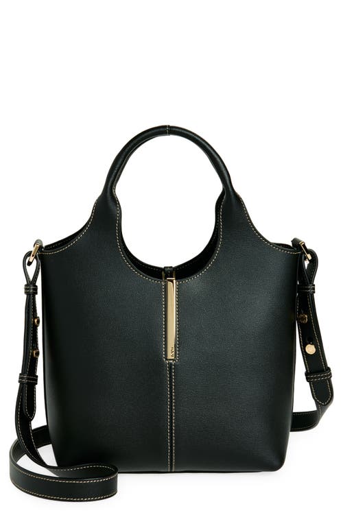 Tod's Mini Leather Shopping Bag Tote In Nero