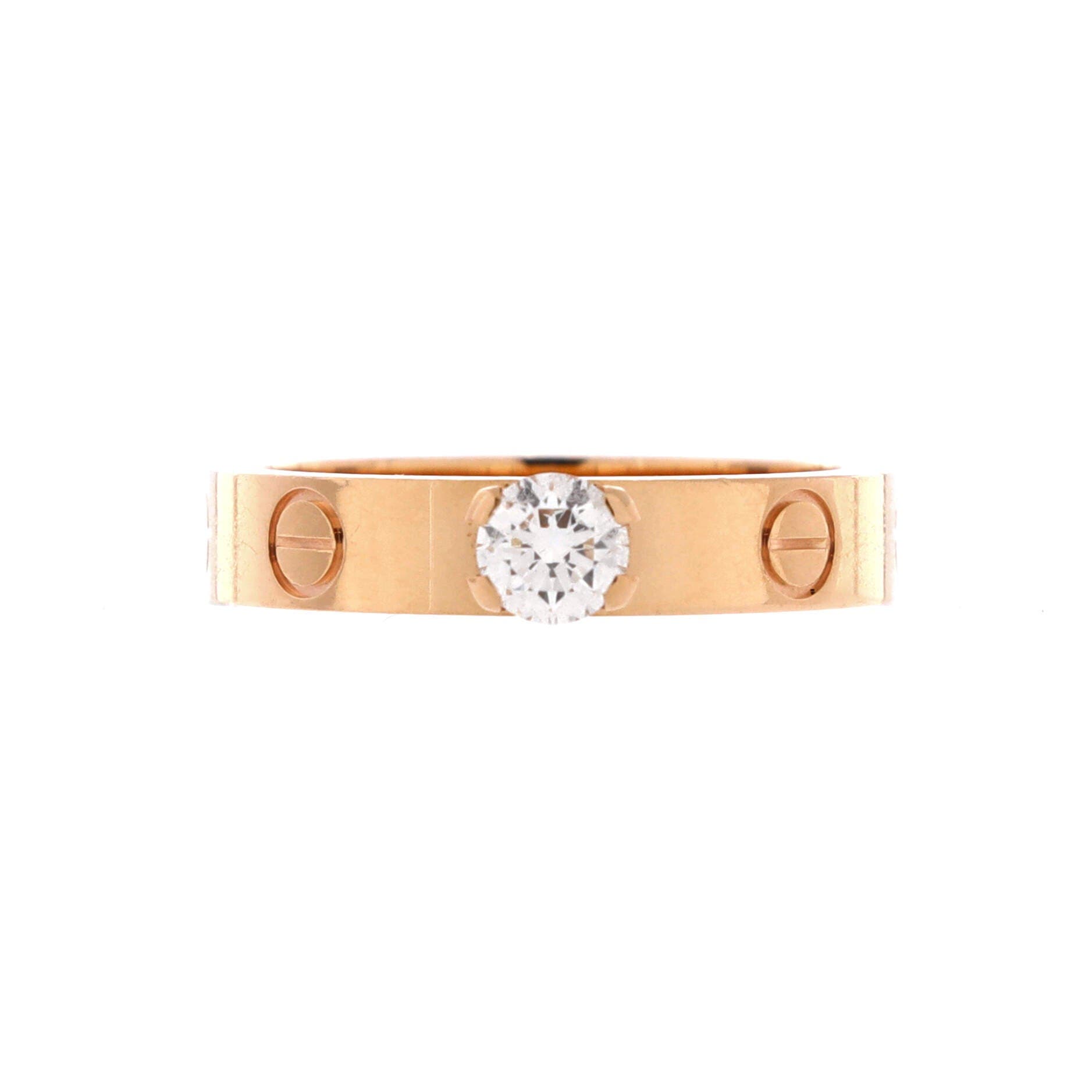 LOVE Solitaire Ring 18K Rose Gold and Diamond 0.23CT, Main, color, Metallic Gold