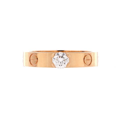 LOVE Solitaire Ring 18K Rose Gold and Diamond 0.23CT