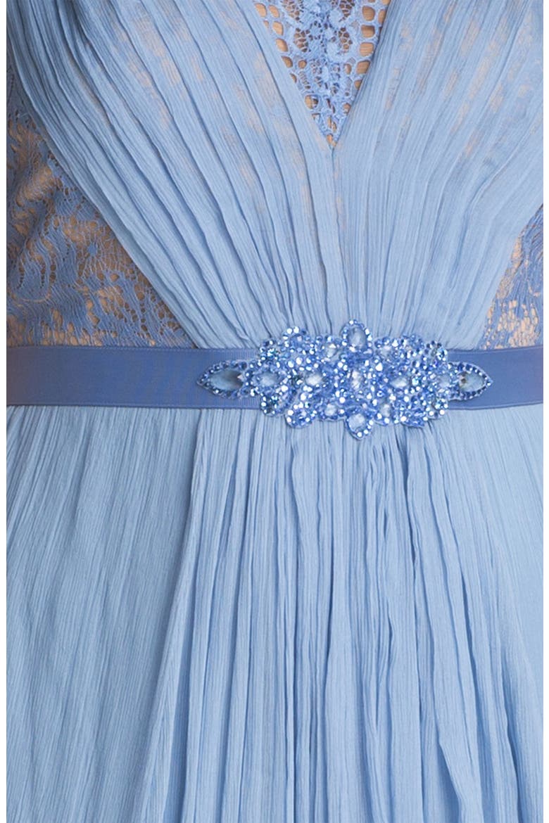 Embellished Lace & Silk Chiffon Gown, Alternate, color, BLUE STONE