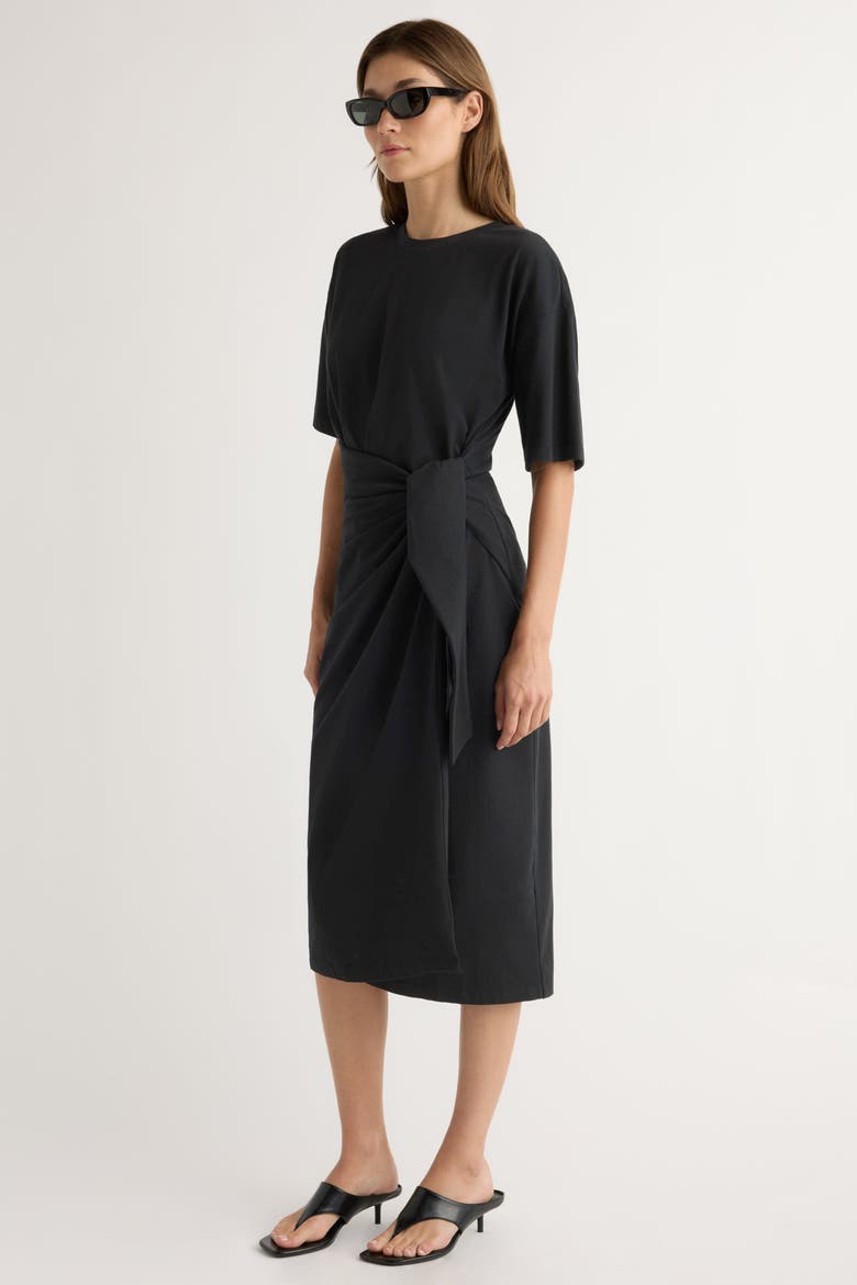 Noa Organic Cotton T-Shirt Wrap Dress, Alternate, color, Black