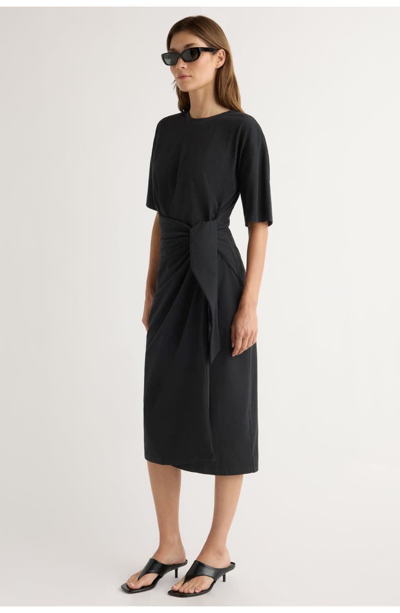 Modern Citizen Noa Organic Cotton T-Shirt Wrap Dress, Alternate, color, Black