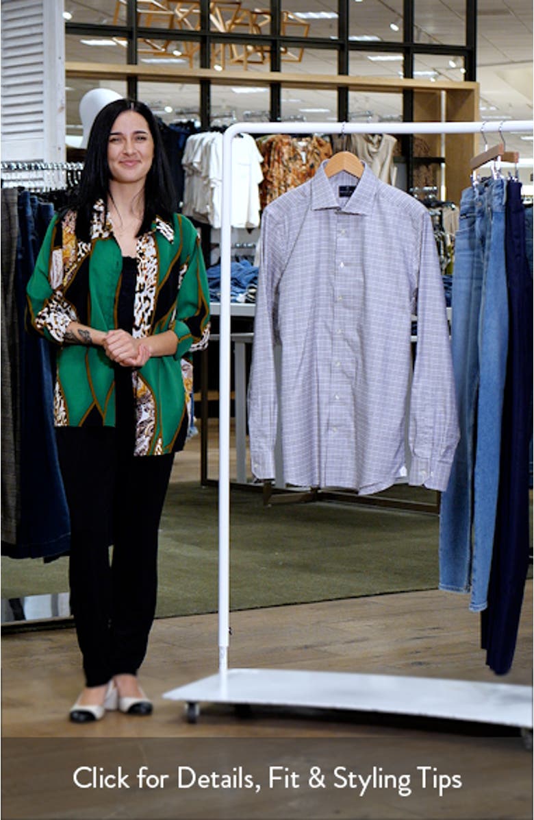 Modern Fit Plaid Natural Stretch Yoga Twill Dress Shirt, sales video thumbnail