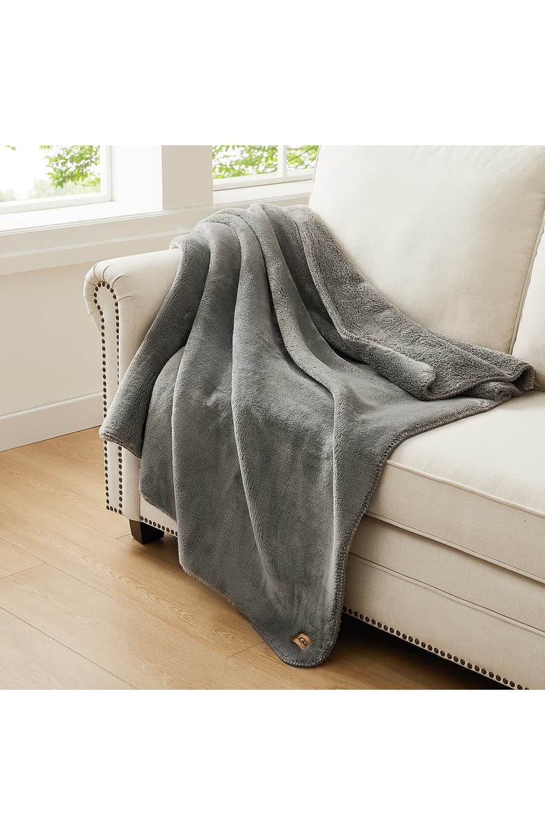 UGG<sup>®</sup> Whitecap Fleece Throw Blanket, Alternate, color, Seal
